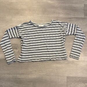 Aeropostale Gray and White Striped Top